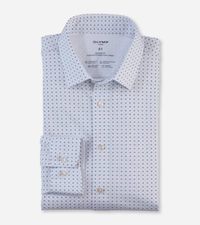 Oblymp Luxor 24/Seven, Businesshemd, modern fit, New Kent, Bleu