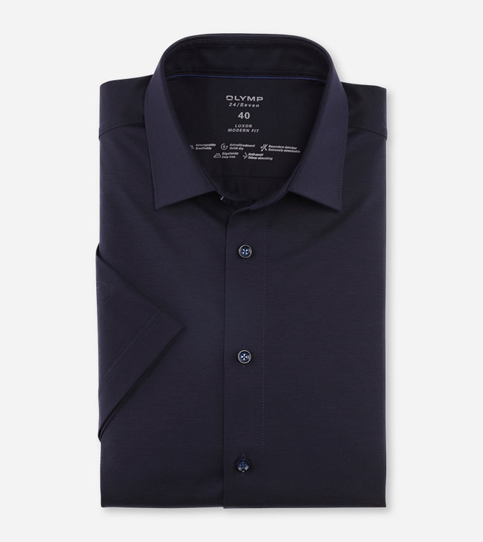 Oblymp Luxor 24/Seven, Businesshemd, modern fit, New Kent, Marine
