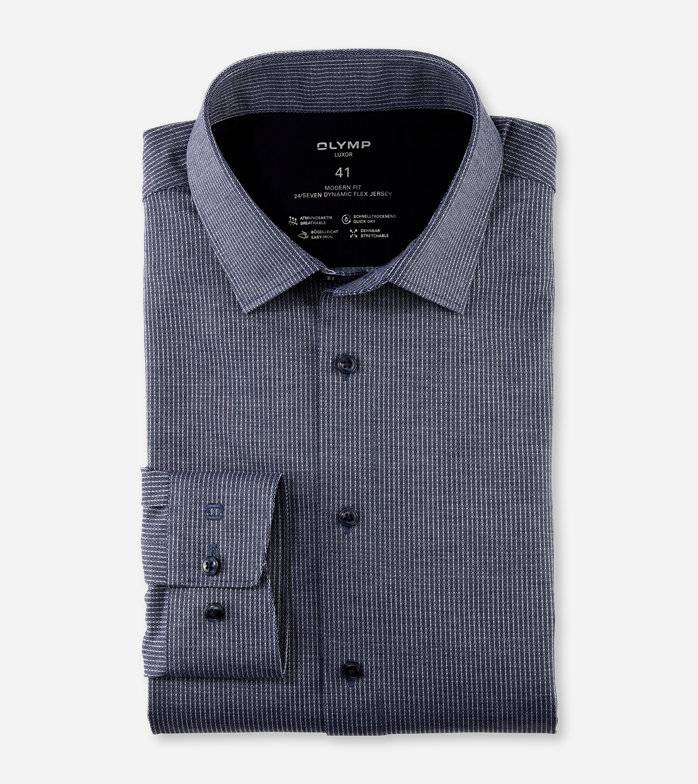 Oblymp Luxor 24/Seven, Businesshemd, modern fit, New Kent, Marine