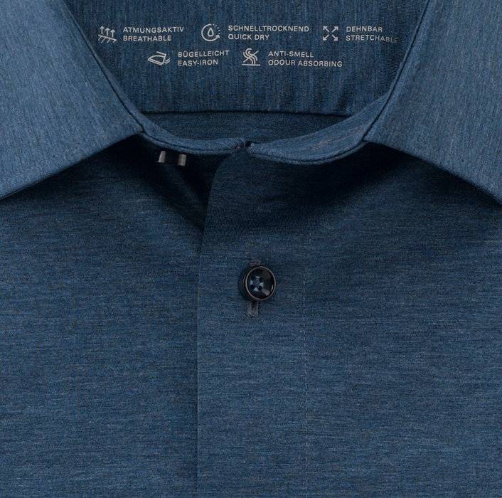 Oblymp Luxor 24/Seven, Businesshemd, Modern Fit, New Kent, Rauchblau