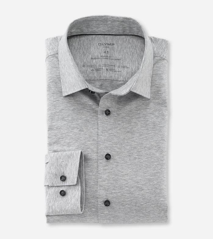 Oblymp Luxor 24/Seven, Businesshemd, modern fit, New Kent, Silbergrau