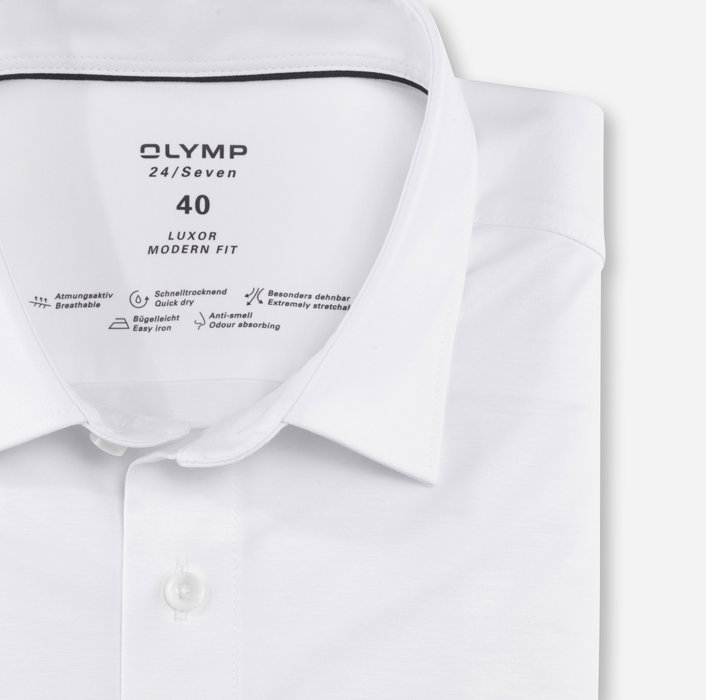 Oblymp Luxor 24/Seven, Businesshemd, Modern Fit, New Kent, Weiß