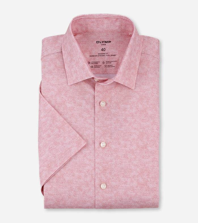 Oblymp Luxor 24/Seven, Businesshemd, modern fit, New Kent, Ziegelrot