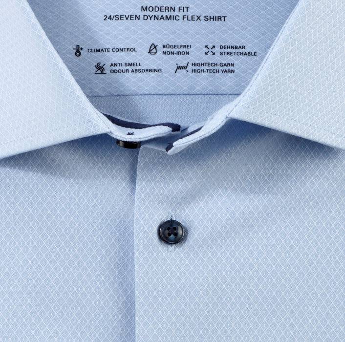 Oblymp Luxor 24/SevenBusinesshemd, Modern Fit, Global Kent, Bleu