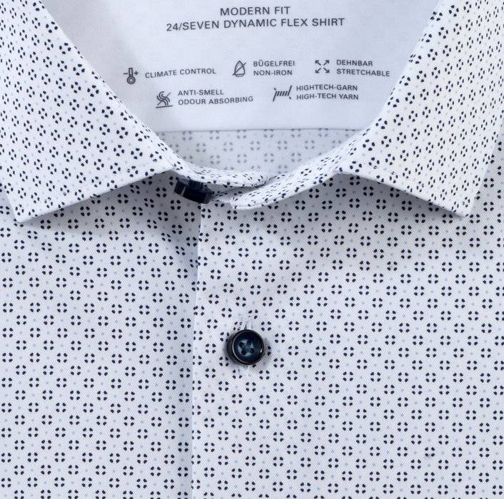 Oblymp Luxor 24/SevenBusinesshemd, Modern Fit, Modern Kent, Weiß