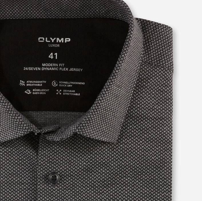 Oblymp Luxor 24/SevenBusinesshemd, Modern Fit, New Kent, Anthrazit