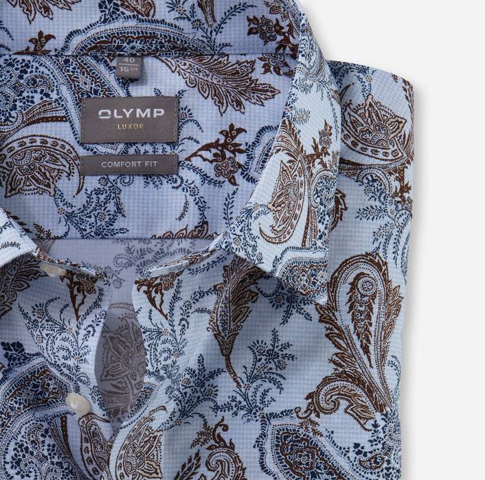 Oblymp Luxor, Businesshemd, Comfort Fit, New Kent, Bleu