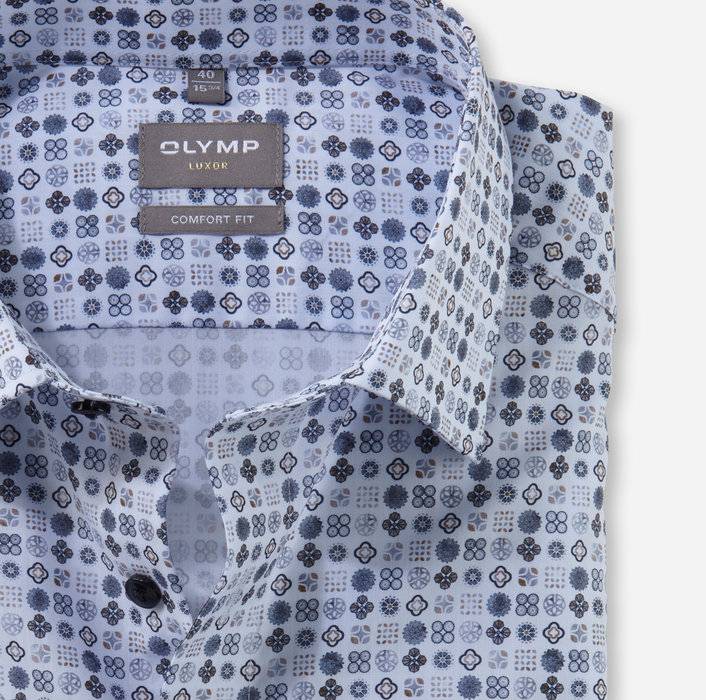 Oblymp Luxor, Businesshemd, Comfort Fit, New Kent, Bleu