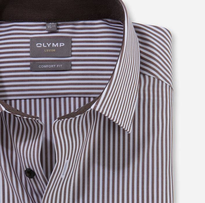 Oblymp Luxor, Businesshemd, Comfort Fit, New Kent, Braun