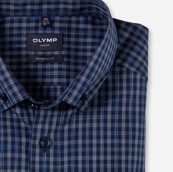 Oblymp Luxor, Businesshemd, Modern Fit, Button-down, Marine