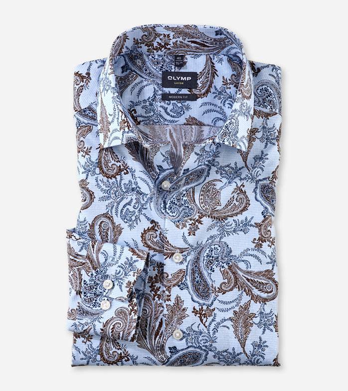 Oblymp Luxor, Businesshemd, modern fit, Global Kent, Bleu