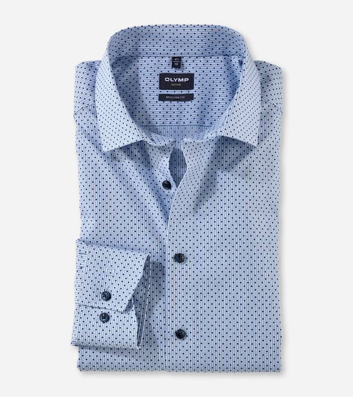 Oblymp Luxor, Businesshemd, modern fit, Global Kent, Bleu