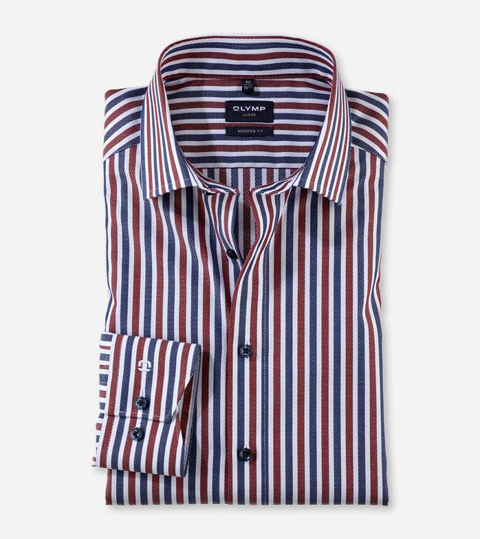 Oblymp Luxor, Businesshemd, modern fit, Global Kent, Dunkelrot