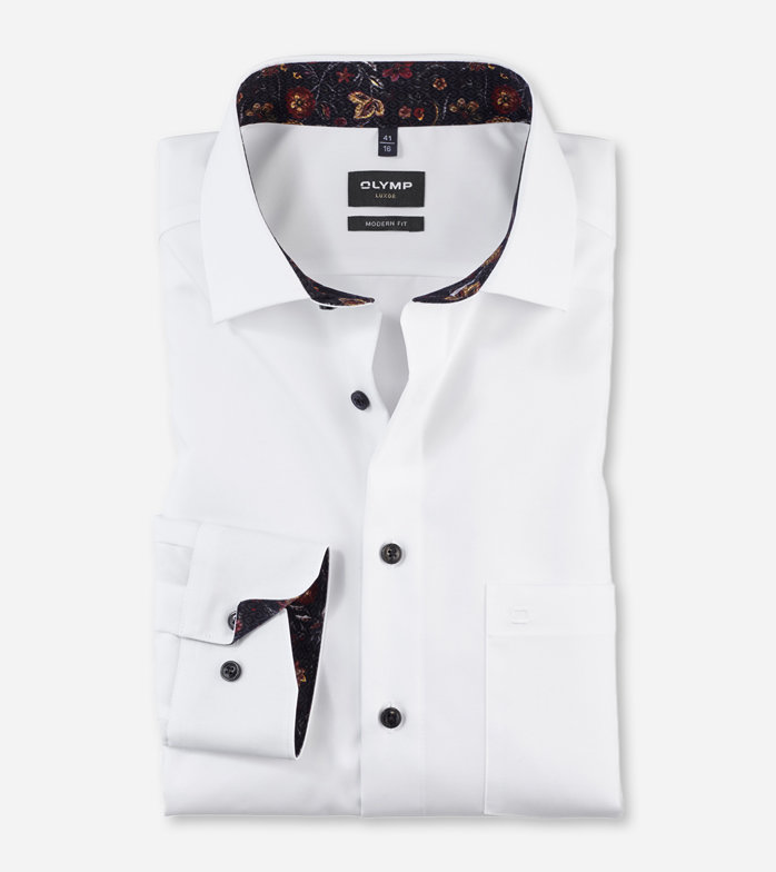 Oblymp Luxor, Businesshemd, modern fit, Global Kent, Weiß