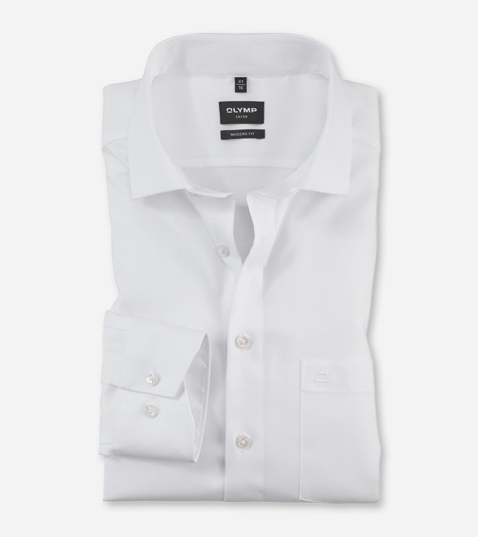 Oblymp Luxor, Businesshemd, modern fit, Global Kent, Weiß