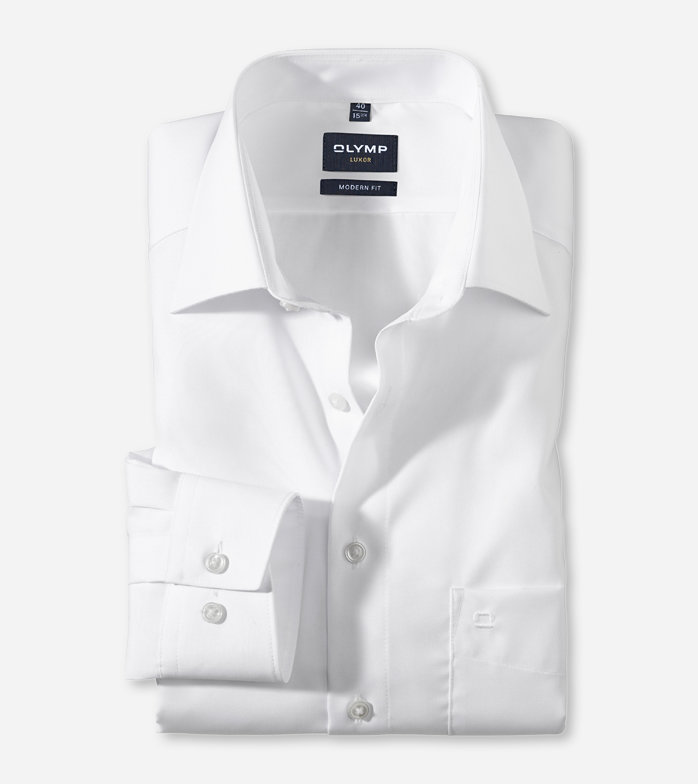 Oblymp Luxor, modern fit, Super langer Arm (72 cm), Businesshemd, New Kent, Weiß