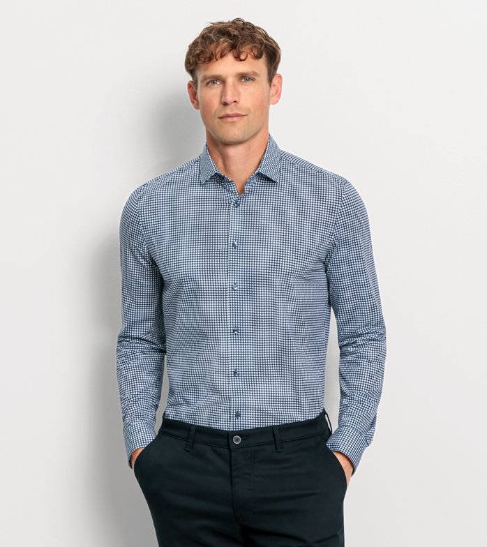 Oblymp No. Six 24/Seven, Businesshemd, super slim, Modern Kent, Marine