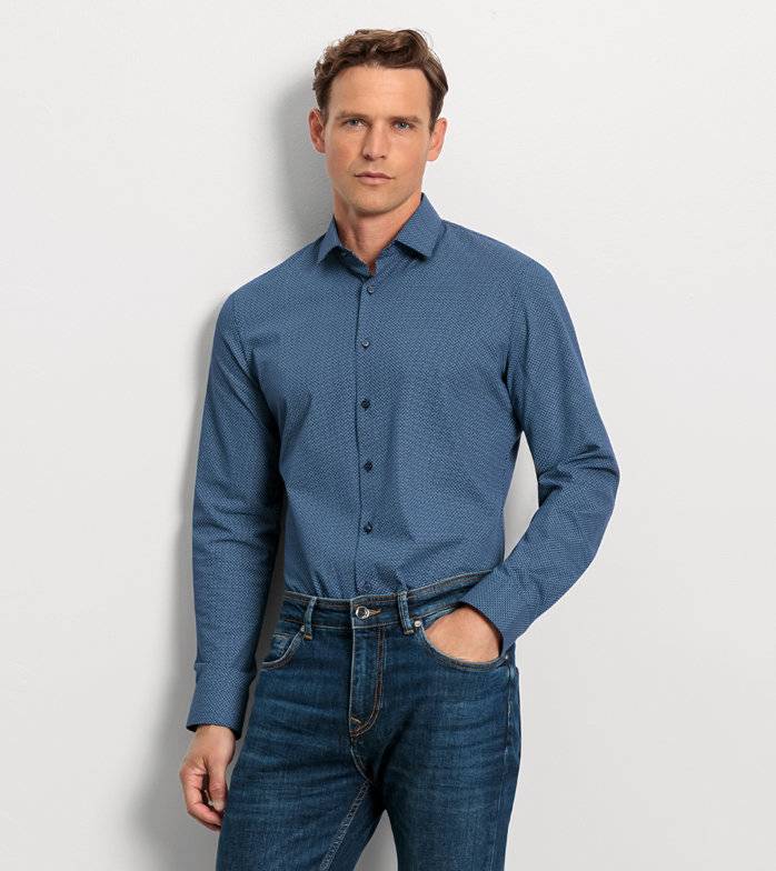 Oblymp No. Six 24/Seven, Businesshemd, super slim, Modern Kent, Marine Oblymp No. Six 24/Seven, Businesshemd, super slim, Modern Kent, Marine