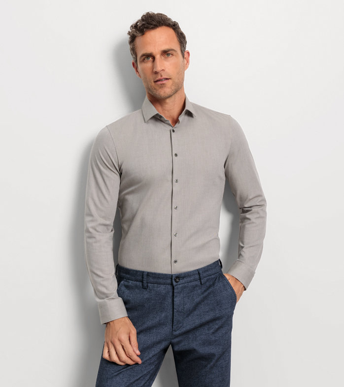 Oblymp No. Six 24/Seven, Businesshemd, super slim, Modern Kent, Oliv