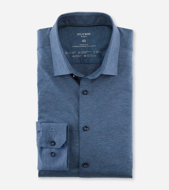 Oblymp No. Six 24/Seven, Businesshemd, super slim, Urban Kent, Rauchblau