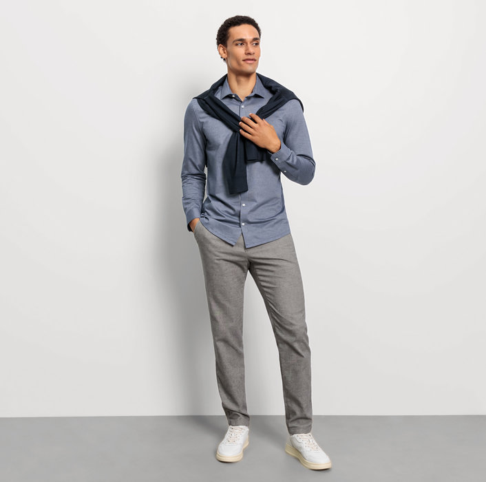 Oblymp No. Six 24/SevenBusinesshemd, Super Slim, Modern Kent, Marine