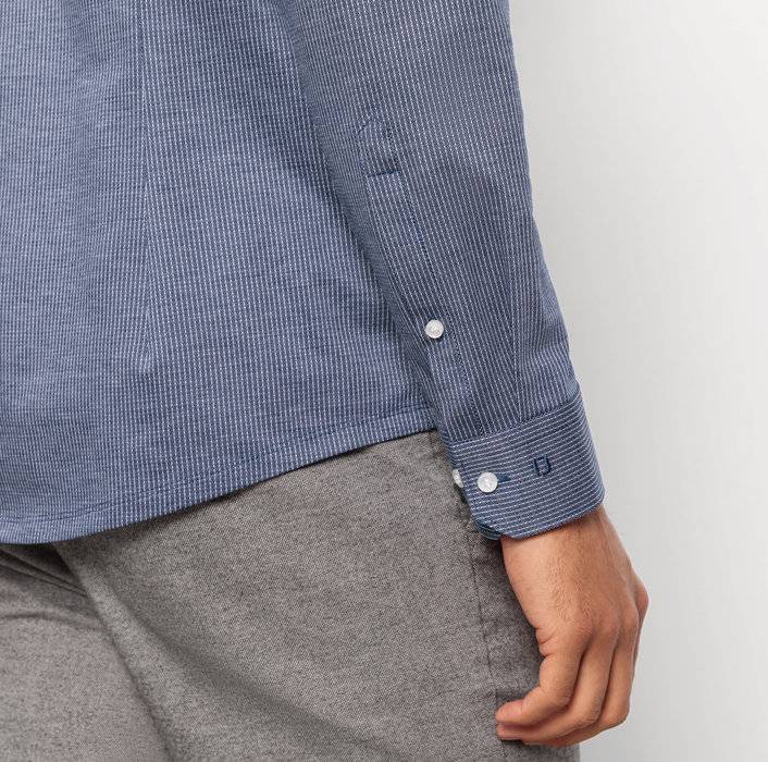 Oblymp No. Six 24/SevenBusinesshemd, Super Slim, Modern Kent, Marine