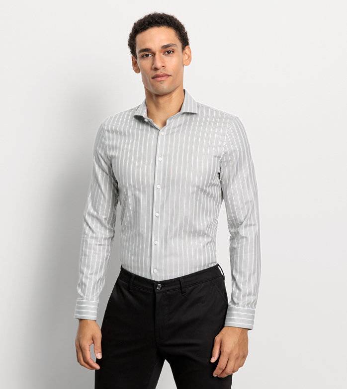 Oblymp No. Six, Businesshemd, super slim, Haifisch, Kitt