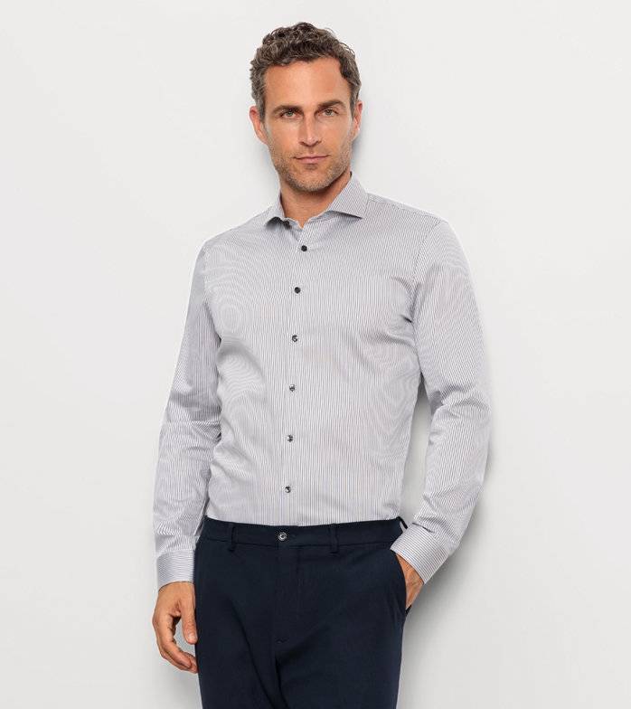 Oblymp No. Six, Businesshemd, super slim, Haifisch, Schwarz