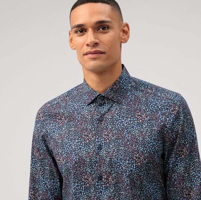 Oblymp No. Six, Businesshemd, Super Slim, Modern Kent, Granat