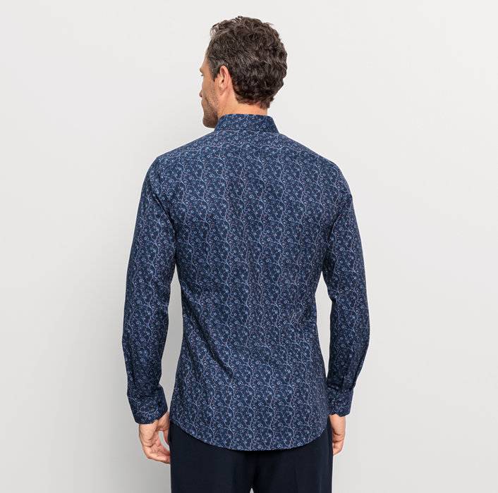 Oblymp No. Six, Businesshemd, Super Slim, Modern Kent, Marine