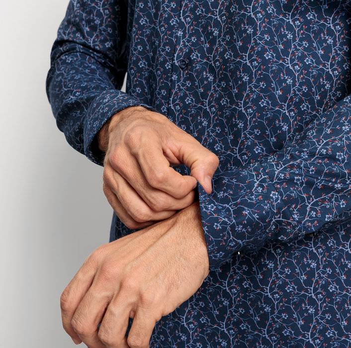 Oblymp No. Six, Businesshemd, Super Slim, Modern Kent, Marine