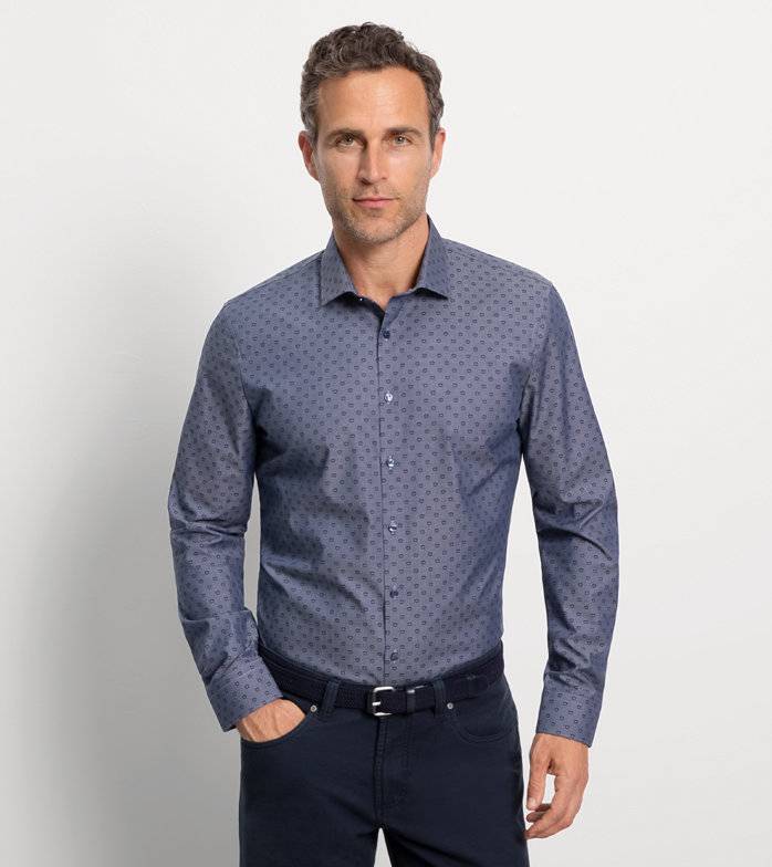 Oblymp No. Six, Businesshemd, super slim, Modern Kent, Marine