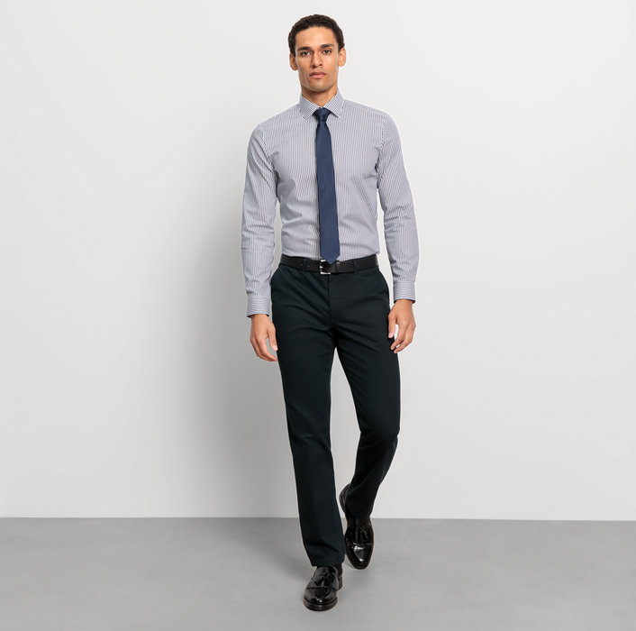 Oblymp No. Six, Businesshemd, Super Slim, New York Kent, Marine