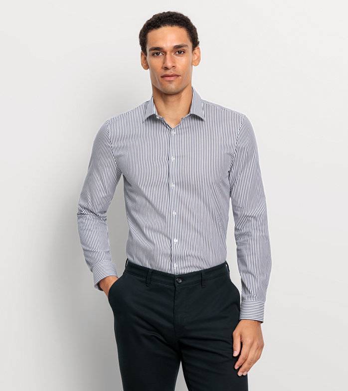 Oblymp No. Six, Businesshemd, super slim, New York Kent, Marine