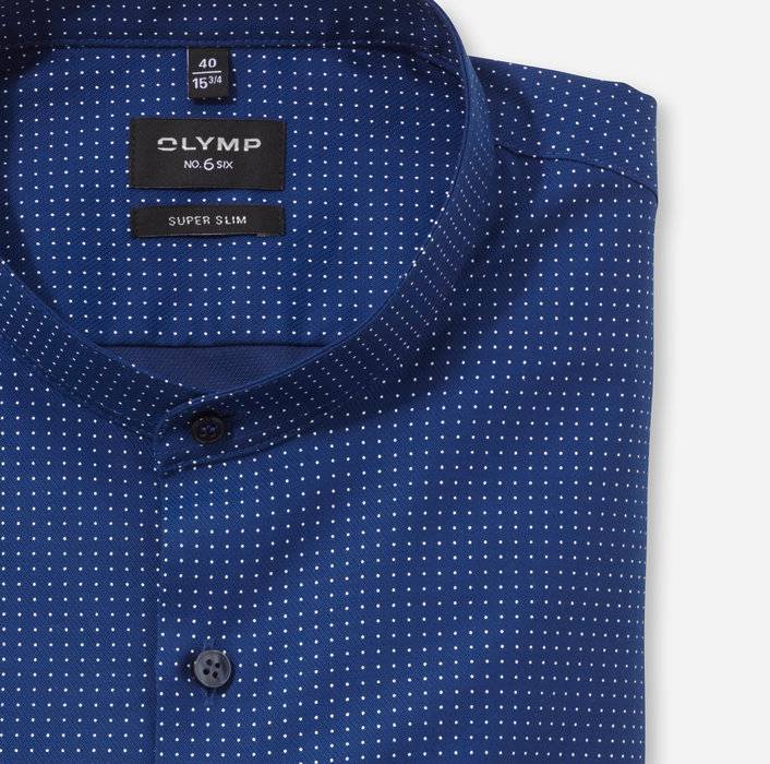 Oblymp No. Six, Businesshemd, Super Slim, Stehkragen, Marine
