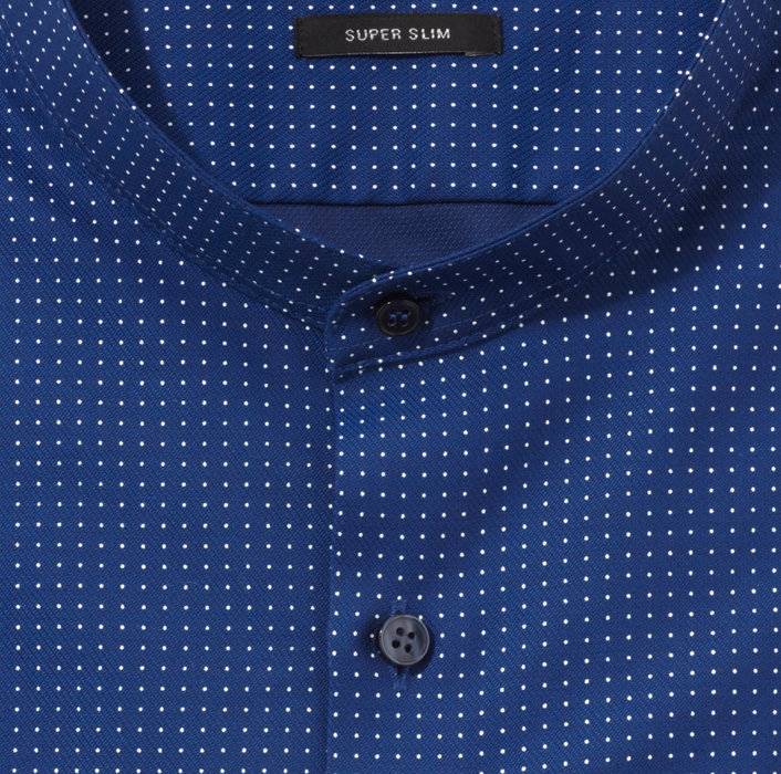 Oblymp No. Six, Businesshemd, Super Slim, Stehkragen, Marine