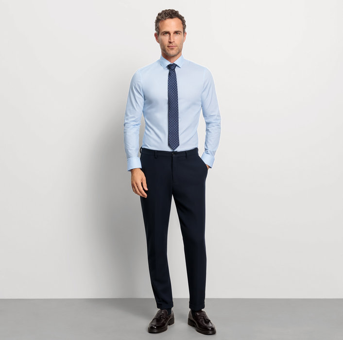 Oblymp No. SixBusinesshemd, Super Slim, Modern Kent, Bleu