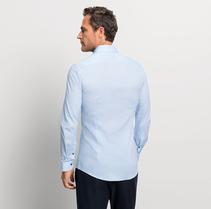 Oblymp No. SixBusinesshemd, Super Slim, Modern Kent, Bleu