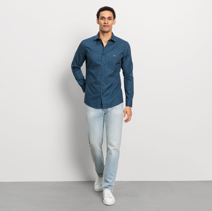 Oblymp Casual, Freizeithemd, Regular Fit, Kent, Marine