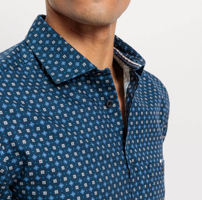 Oblymp Casual, Freizeithemd, Regular Fit, Kent, Marine