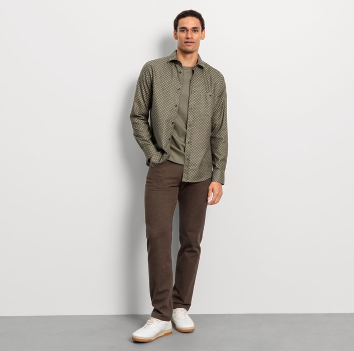 Oblymp Casual, Freizeithemd, Regular Fit, Kent, Oliv