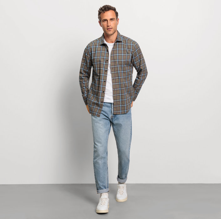 Oblymp Casual, Freizeithemd, Regular Fit, Kent, Oliv