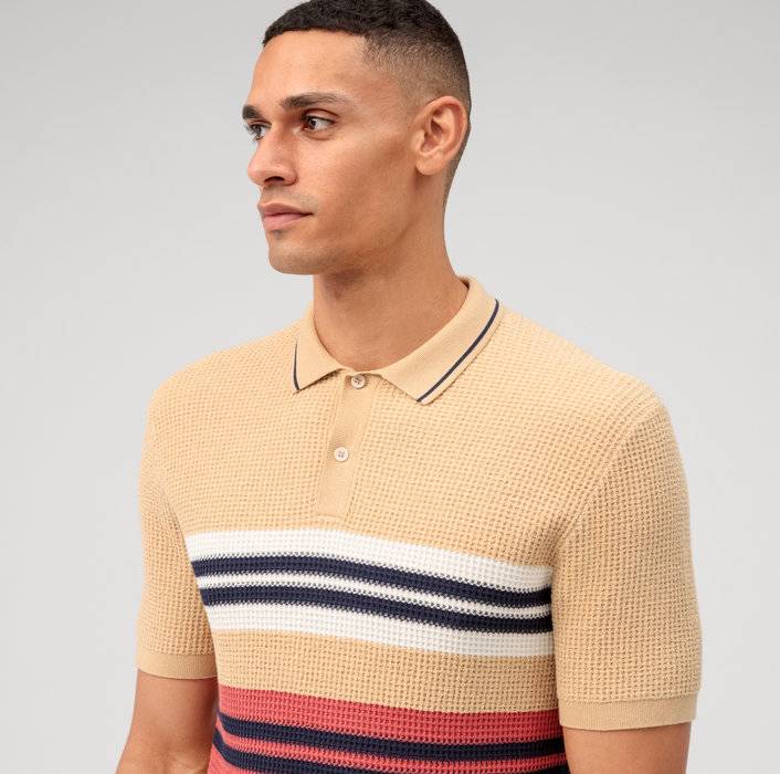 Oblymp Casual Strick, Polo, Hellbeige