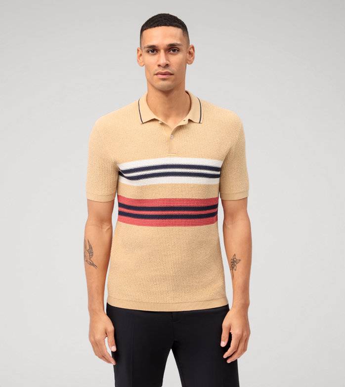 Oblymp Casual Strick, Polo, Hellbeige