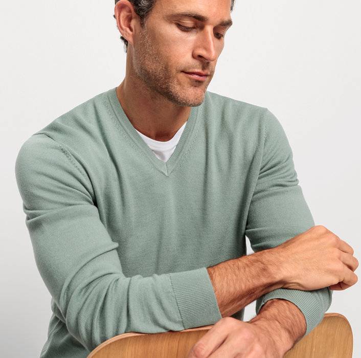 Oblymp Casual Strick, Pullover, Grau-Grün