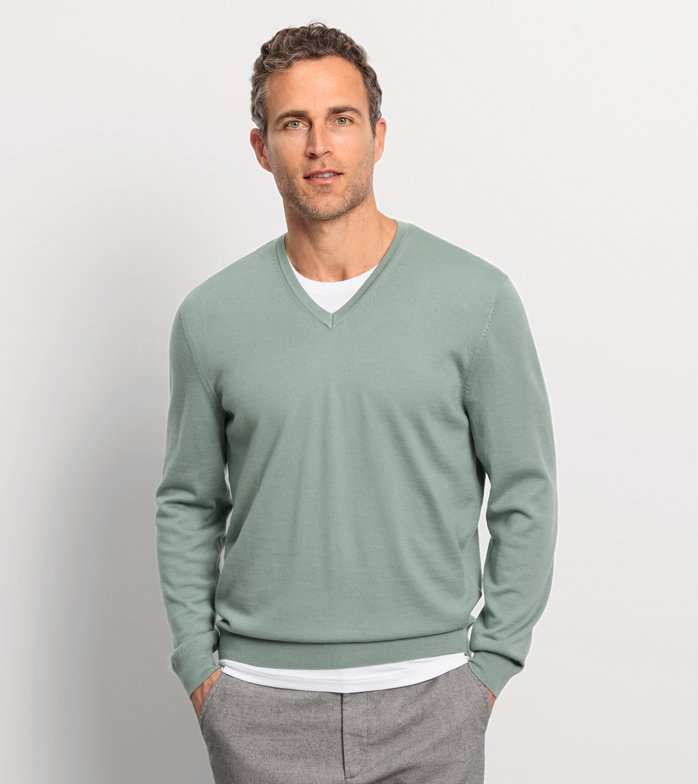 Oblymp Casual Strick, Pullover, Grau-Grün