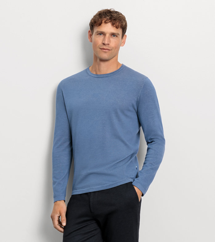 Oblymp Casual Strick, Pullover, Rauchblau