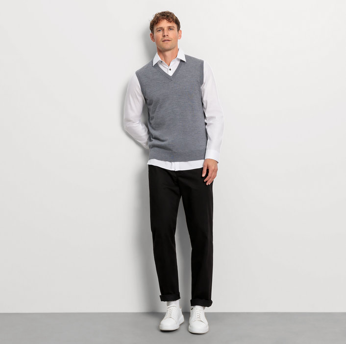 Oblymp Casual Strick, Pullunder, Silbergrau