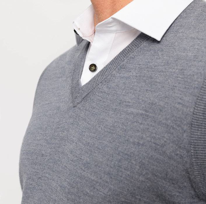 Oblymp Casual Strick, Pullunder, Silbergrau