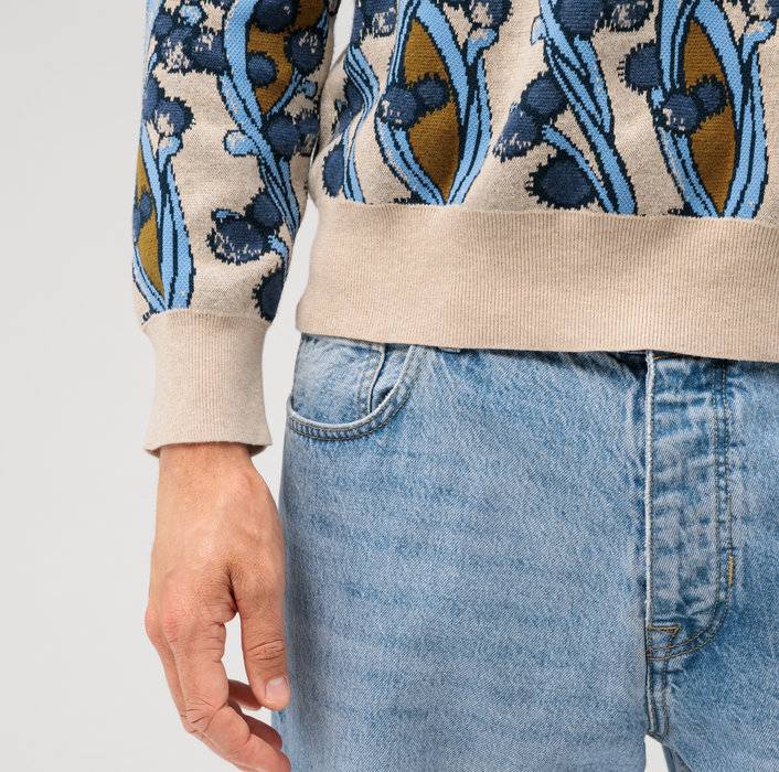 Oblymp Casual Strick, Regular Fit, Hoodie, Hellbeige